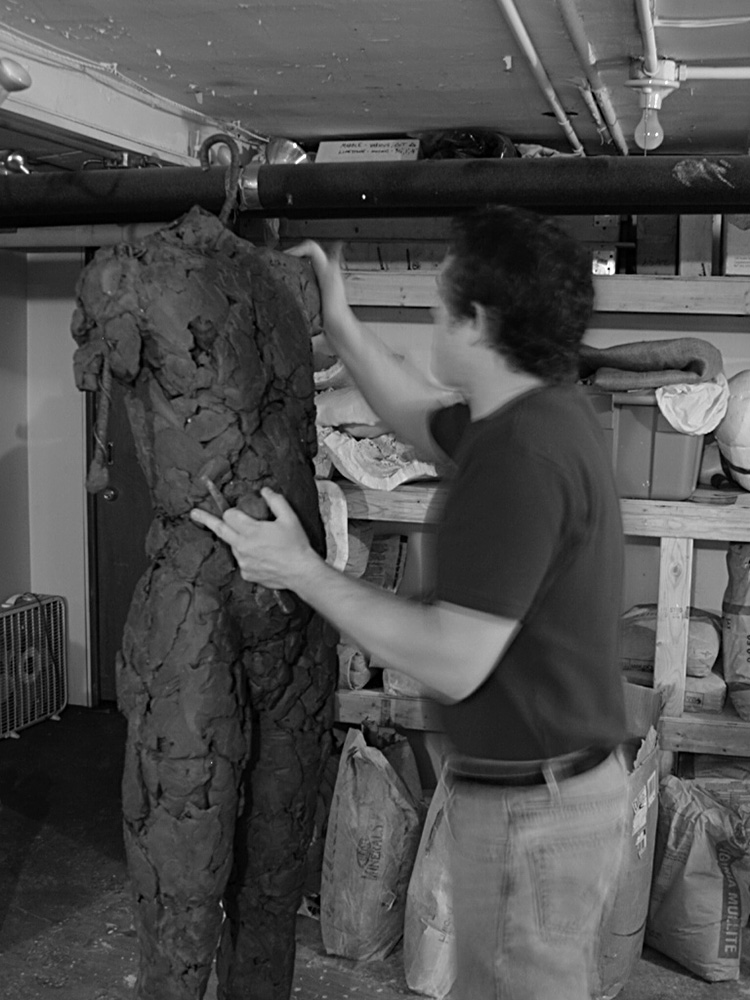 Two Are Halves of One. 2001. In progress, modeling figures 3. Darrin Hallowell