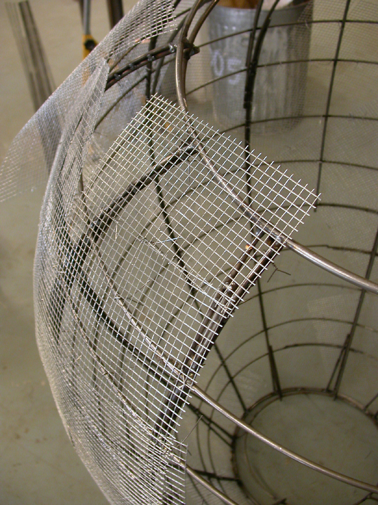 Open Vessel. 2009. Bronze. 55 x 37 x 37". Assembling mold (Open Vessel Trace). Darrin Hallowell