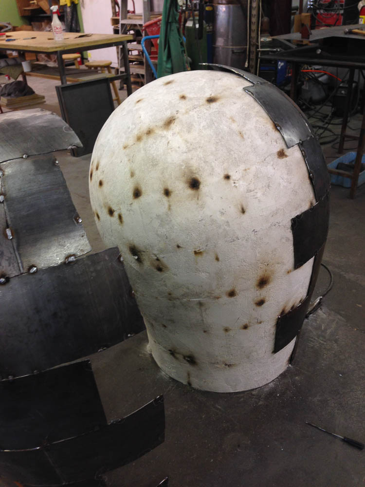Open Vessel (Intake), Darrin Hallowell, 2014, In progress - Corten Steel over plaster form