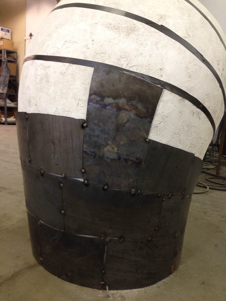 Open Vessel (Intake), Darrin Hallowell, 2013, In progress - Corten Steel over plaster form