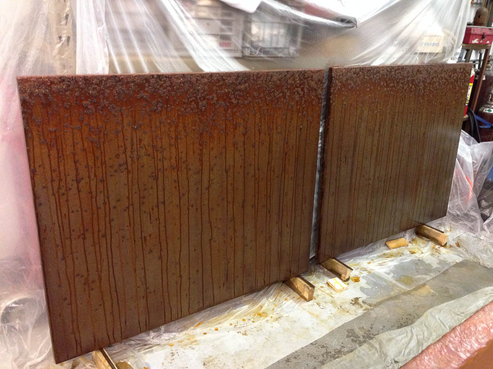 Gathering (Particles &amp; Lines, Polyptych), Darrin Hallowell, 2014, in progress