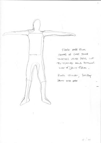 Muslin Figures (Preliminary Drawings). 2004. Graphite on paper. 8½ x 11" Darrin Hallowell