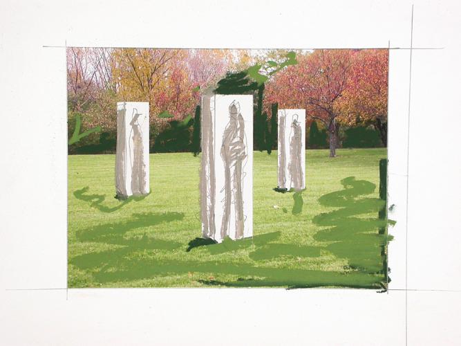 Untitled (Points of Influence Preliminary Drawing 3). 2007. Mixed media. 8 1/2 x 11". Darrin Hallowell