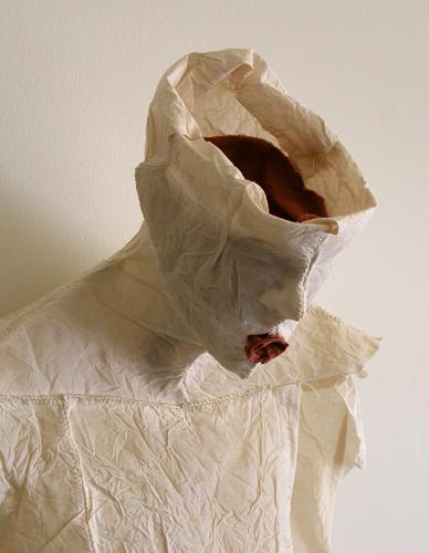 His and Hers. 2007. Muslin, resin, thread and iron oxide. Each 39 x 17 x 12" Dimensions Variable. Detail 4. Darrin Hallowell