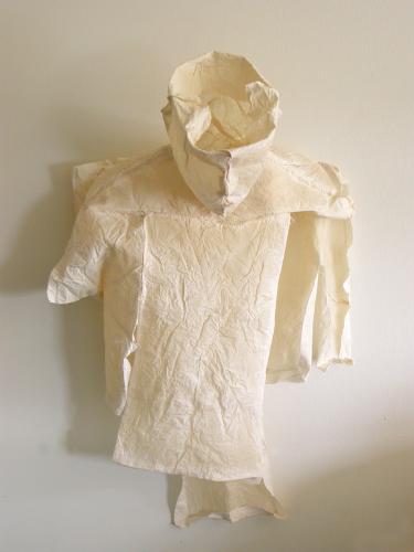 Waiting. 2007. Muslin, resin, thread. 26 x 16 x 8". Darrin Hallowell