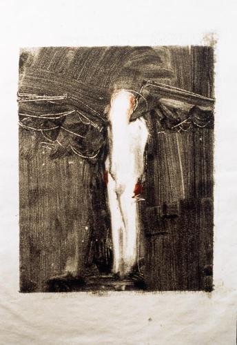 Untitled (Preliminary Drawing For Sculpture With Wings, Monotype) 2000. 12 x 9