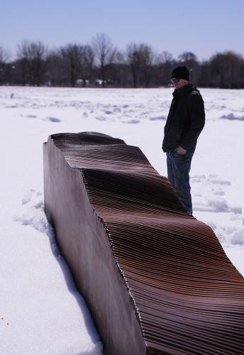 Darrin Hallowell, Untitled Sculpture Maquette (Pathway), Rendering, Corten Steel, 2017, Illinois Capital Development Board Art In Architecture, Northern Illinois University, Sculpture