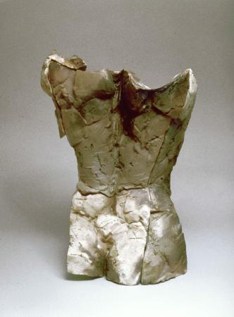 Manifest. 1998. Ceramic and steel. 18 x 12 x 11". View Back. Darrin Hallowell