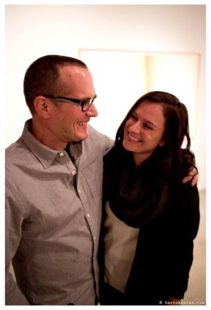 Actuation – Conversion Exhibition, Darrin Hallowell, 2014, McCormick Gallery Chicago, Opening Reception, Darrin with daughter Elspeth