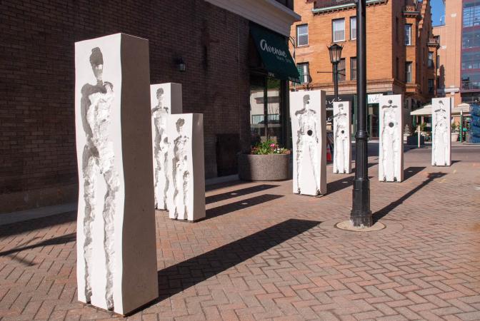 Points of Influence. 2014. Concrete. Dimensions Variable. Oak Park Sculpture Walk, Oak Park, Illinois. Darrin Hallowell