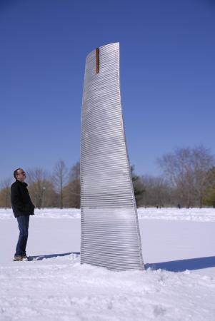 Darrin Hallowell, Untitled Sculpture Maquette (Figurative Element), Rendering, Aluminum, 2017, Illinois Capital Developmemnt Board Proposal, Art In Architecture, Sculpture